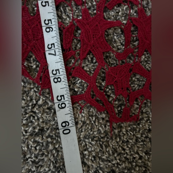 Azbro cranberry red lace overlay in high low hemline size medium - Picture 8 of 13